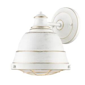 Golden Lighting Bartlett 1-Light Farmhouse White Wall Sconce 7312-1W FW Open Box